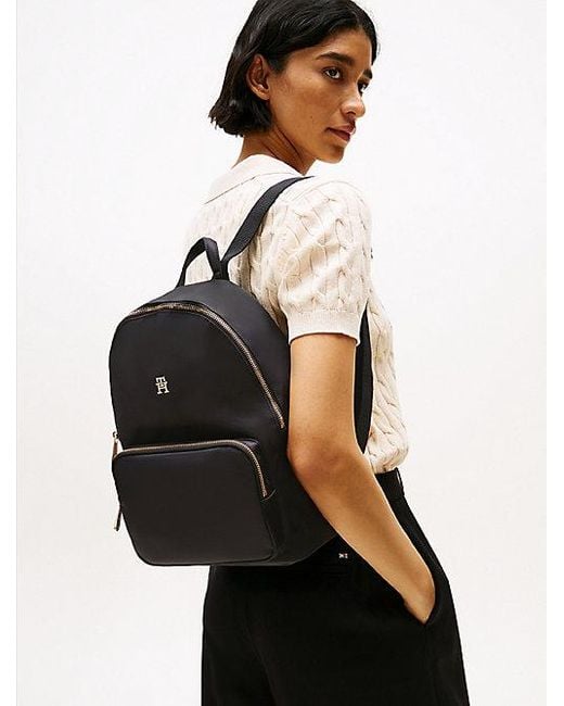 Mochila Con Insignia Th Emblem Tommy Hilfiger de color Black