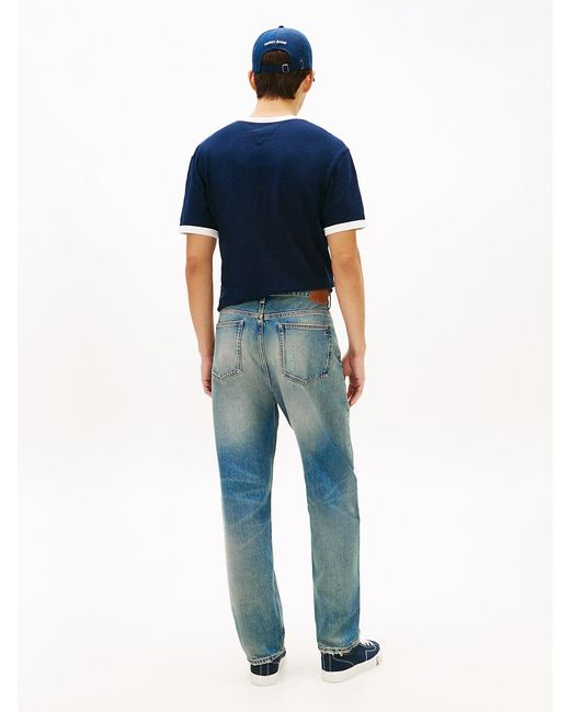 Tommy Hilfiger Blue Sonny Distressed Regular Tapered Leg Jeans for men