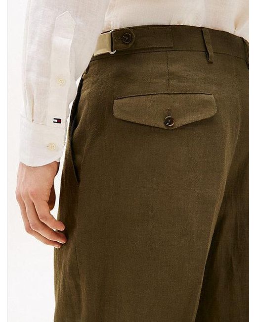 Pantalón En Lino De Corte Regular Tommy Hilfiger de hombre de color Natural