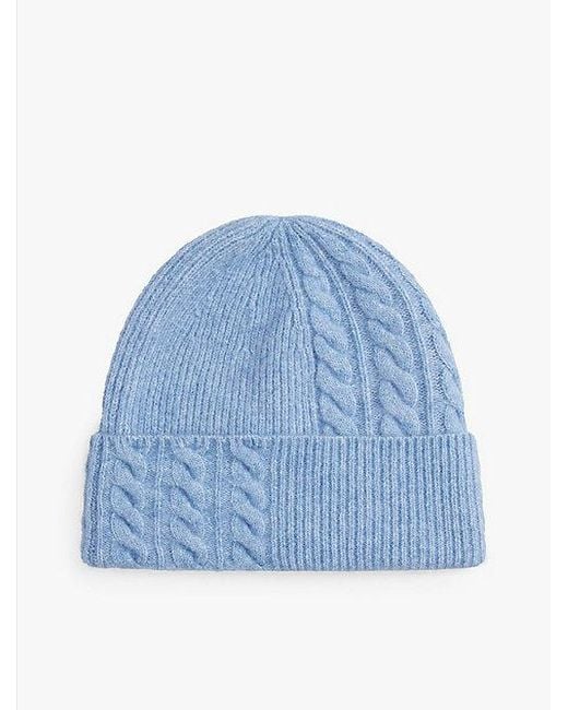 Tommy Hilfiger Chic Fluffy Beanie Met Wol in het Blue