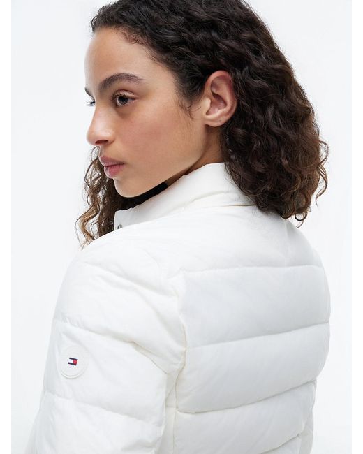 Tommy Hilfiger White Slim Lightweight Packable Down Jacket
