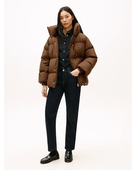 Tommy Hilfiger Brown Water Repellent Down Wrap Jacket