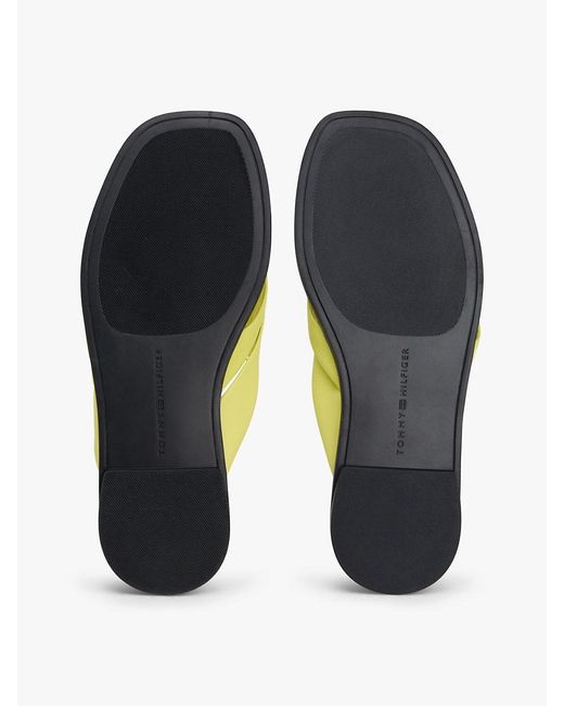 Tommy Hilfiger Yellow Leather Toe Post Flat Sandals