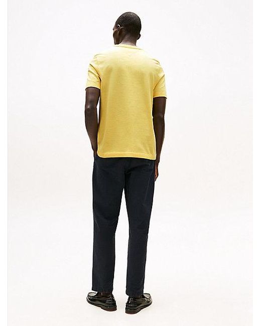 Tommy Hilfiger T-Shirt Met Contrasterend Geborduurd Th-Monogram in het Yellow voor heren