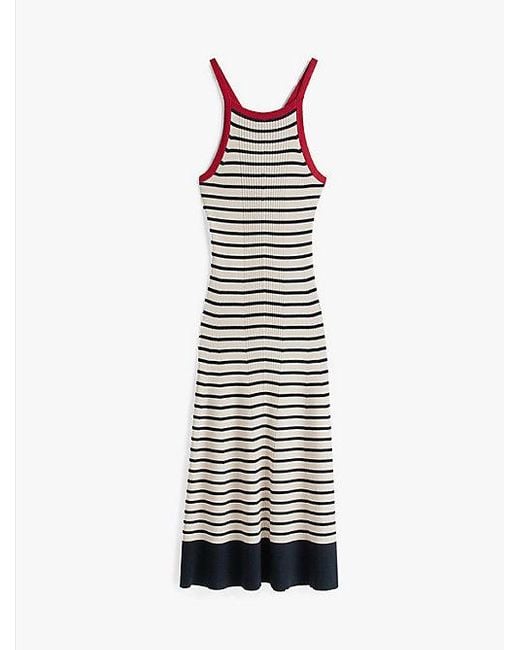 Vestido Largo The Sofia Capsule Con Rayas Tommy Hilfiger de color White
