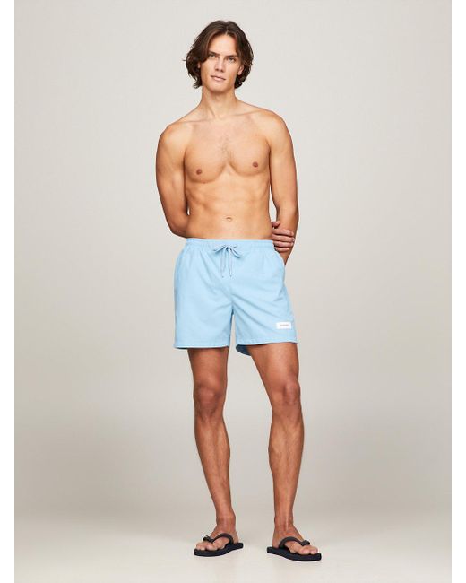 Tommy Hilfiger Blue Hilfiger Monotype Mid Length Swim Shorts for men