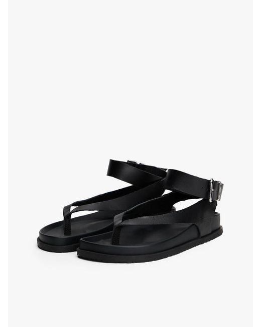 Tommy Hilfiger White Ankle Strap Leather Sandals