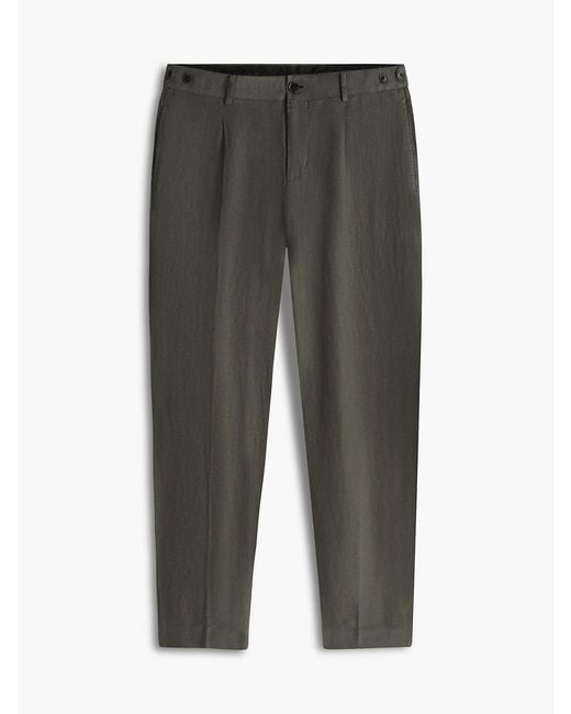 Tommy Hilfiger Blue New York Label Washed Pure Linen Trousers for men