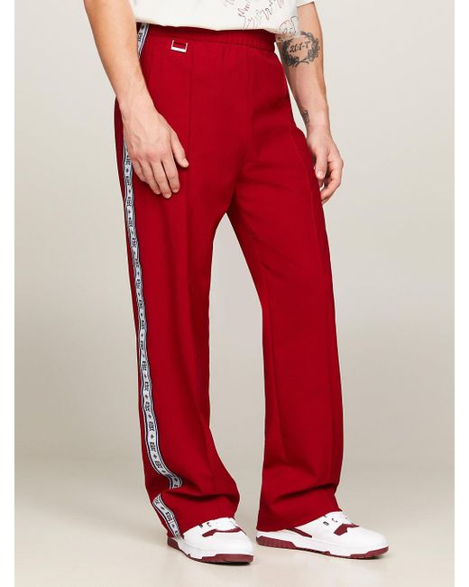 Tommy Hilfiger Red Tommy X Clot Repeat Tape Relaxed Trousers for men