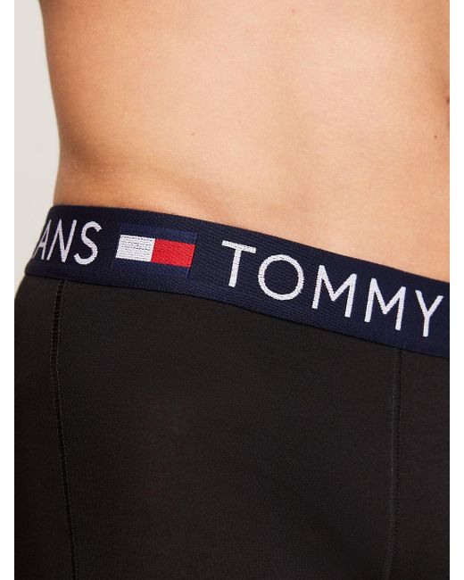Tommy Hilfiger Black 3-pack Essential Logo Waistband Trunks for men