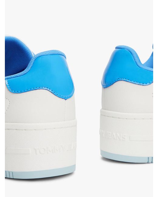 Baskets Compensées Crantées Vernies Avec Cuir Tommy Hilfiger en coloris Blue