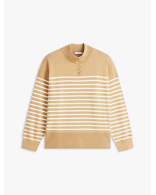 Jersey De Rayas Con Botones Dorados Tommy Hilfiger de color Natural
