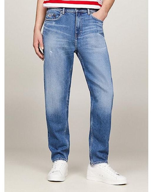 Tommy Hilfiger Classics Isaac Relaxed Tapered Jeans im Used Look in Blue für Herren