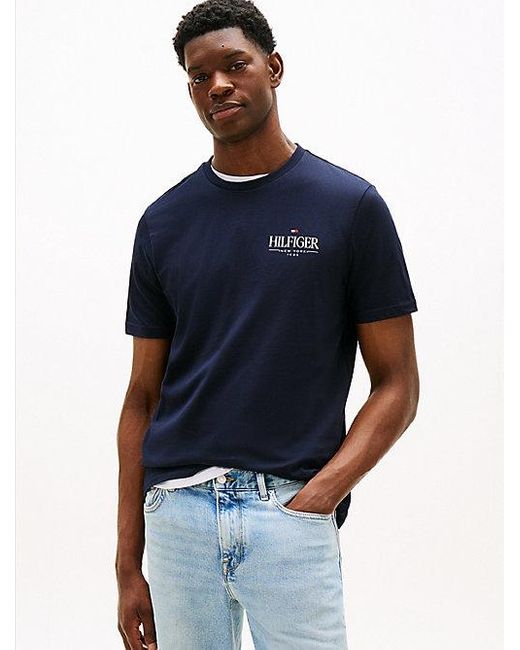 Tommy Hilfiger T-Shirt Met Ronde Hals En Logo in het Blue voor heren