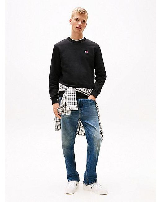 Tommy Hilfiger Sweatshirt Met Ronde Hals En Tommy-Badge in het Black voor heren