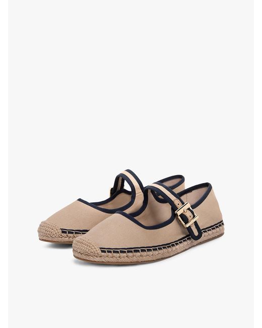 Tommy Hilfiger White Canvas Mary Jane Espadrilles