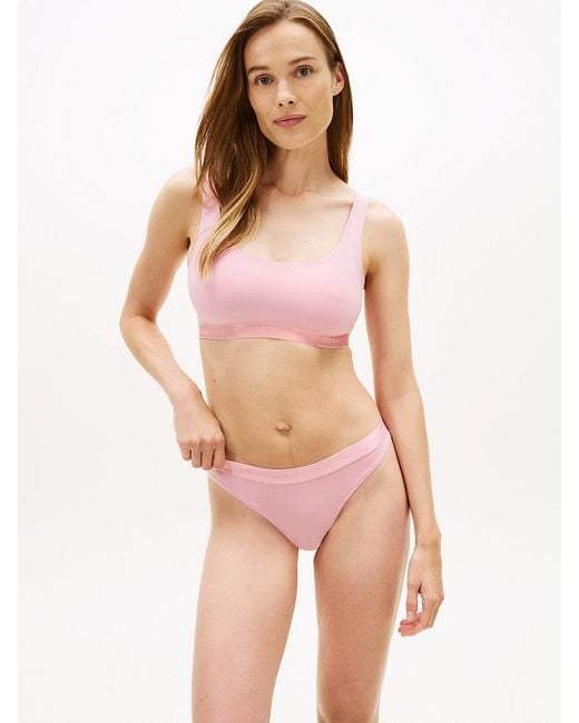 Tommy Hilfiger Pink Repeat Logo Scoop Neck Bralette