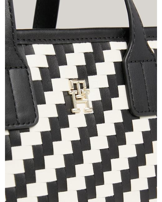 Tommy Hilfiger Black Th City Jagged Stripe Small Tote