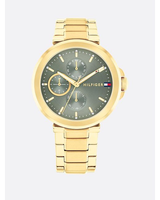 Tommy Hilfiger Metallic Stainless Steel Chain-link Strap Watch
