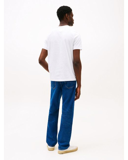 T-Shirt À Col Ras-Du-Cou Et Multi-Drapeaux Tommy Hilfiger pour homme en coloris White