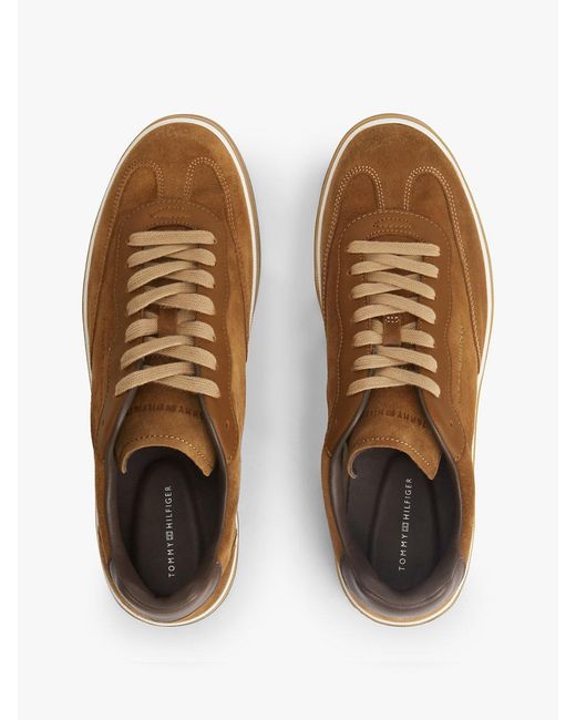 Tommy Hilfiger Brown Luxe Suede Trainers for men