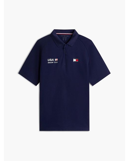 Tommy Hilfiger Blue Tommy X U.s. Sail Gp Team Performance Pique Polo Shirt for men