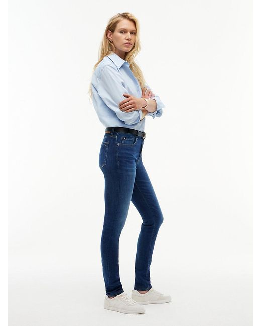 Tommy Hilfiger Blue Como Mid Rise Skinny Faded Jeans