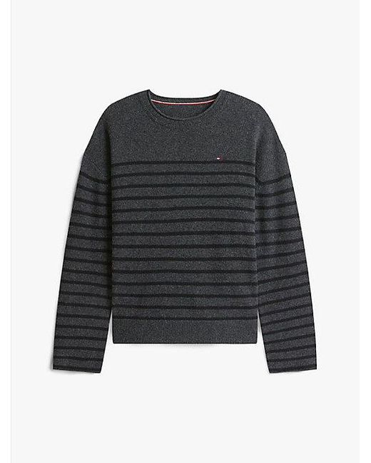 Tommy Hilfiger Relaxed Fit Trui Van Zachte Wol in het Black