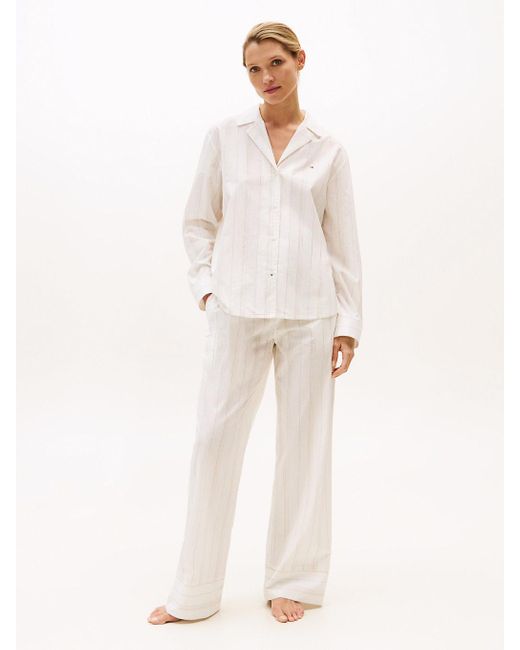 Tommy Hilfiger Natural Essential Relaxed Stripe Poplin Pyjama Shirt