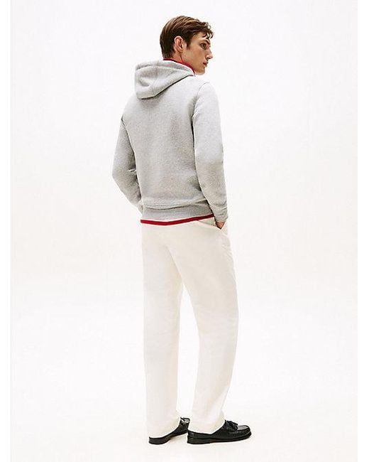 Tommy Hilfiger Flex Fleece Hoodie Met Logo in het Gray voor heren
