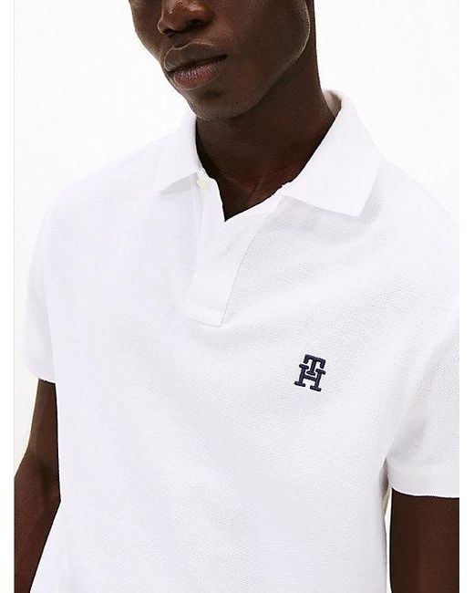 Tommy Hilfiger Th Monogram Regular Fit Poloshirt in White für Herren