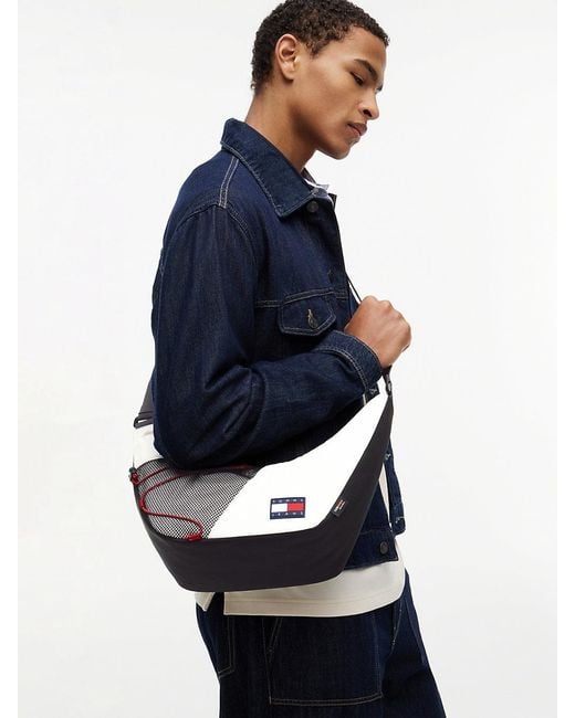 Tommy Hilfiger White Logo Outdoor Crossbody Bag for men