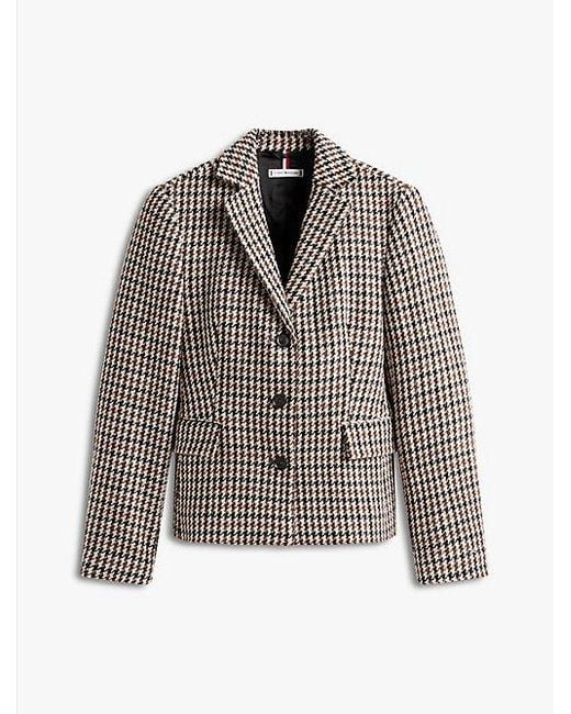 Tommy Hilfiger Heritage Regular Fit Wollen Blazer Met Ruit in het Green