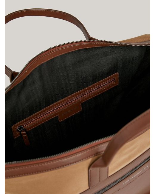 Tommy Hilfiger Natural Classics Canvas Leather Trim Duffel Bag for men