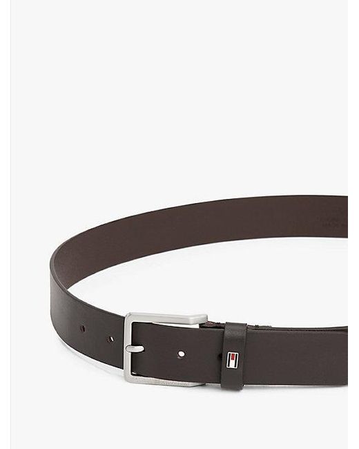 Tommy Hilfiger Leren Riem Met Geëmailleerde Vlag in het Brown voor heren