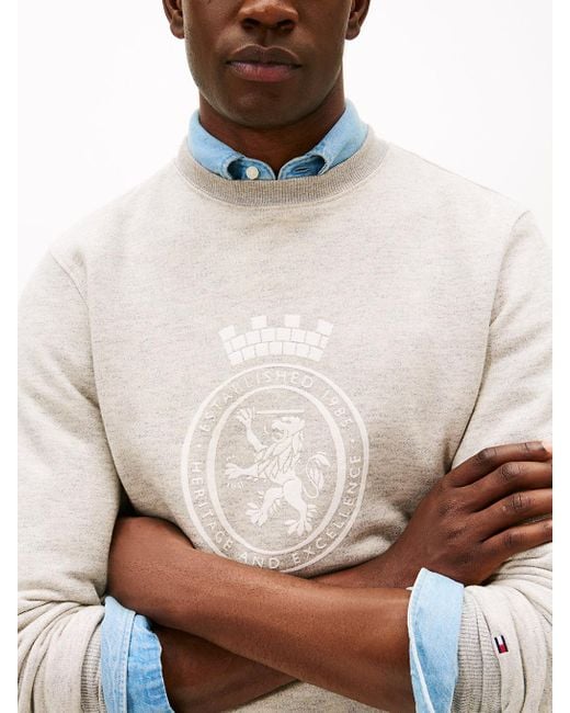 Felpa Stile College di Tommy Hilfiger in White da Uomo