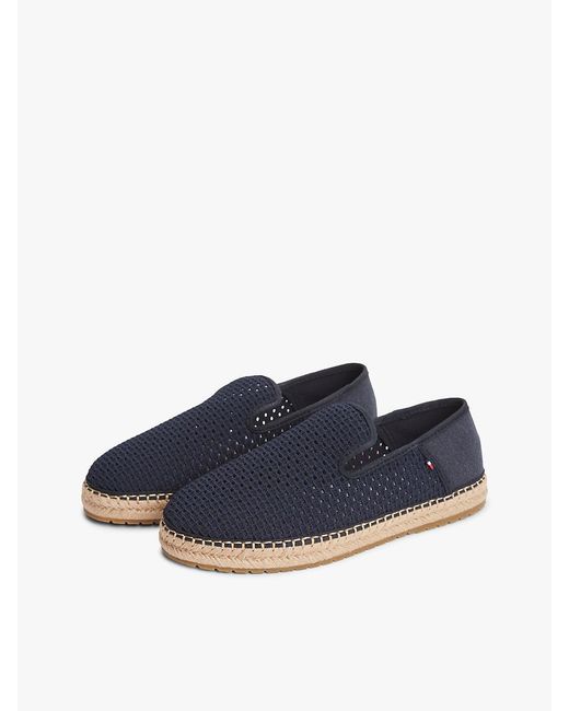 Tommy Hilfiger Blue Knit Flexible Espadrilles for men