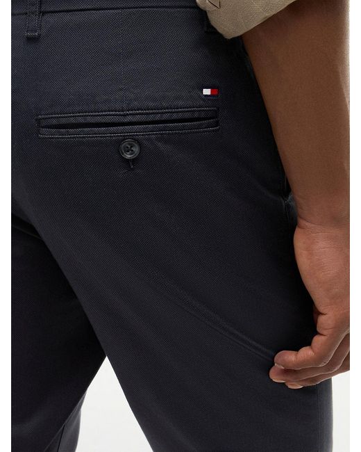 Tommy Hilfiger Blue Bleeker Slim Textured Chinos for men