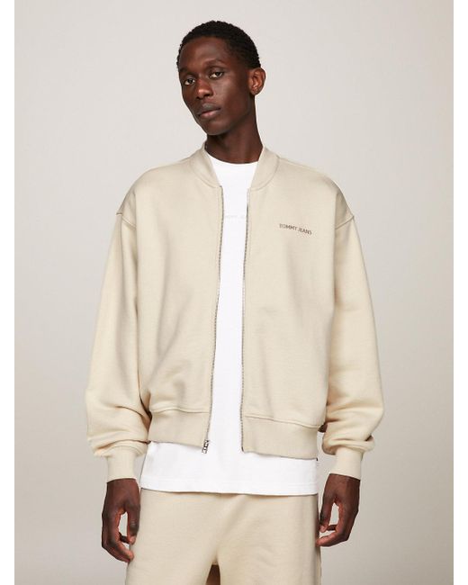 Tommy Hilfiger Classics Logo Boxy Bomber Jacket in Natural for Men