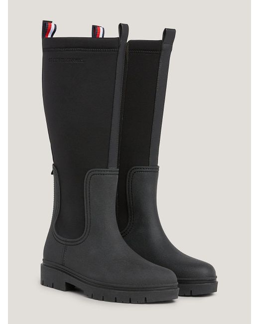 Tommy Hilfiger Black Essential Long Rain Boots