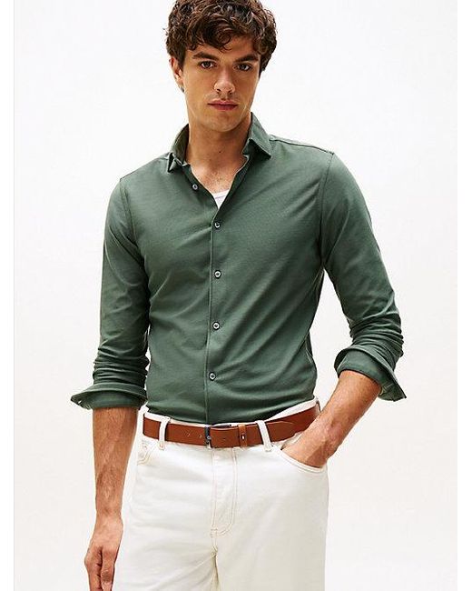 Tommy Hilfiger Performance Smart Casual Slim Fit Overhemd in het Green voor heren