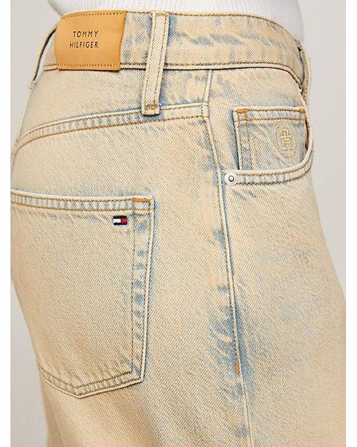 Tommy Hilfiger High Rise Faded Jeans Met Rechte Broekspijpen in het Natural