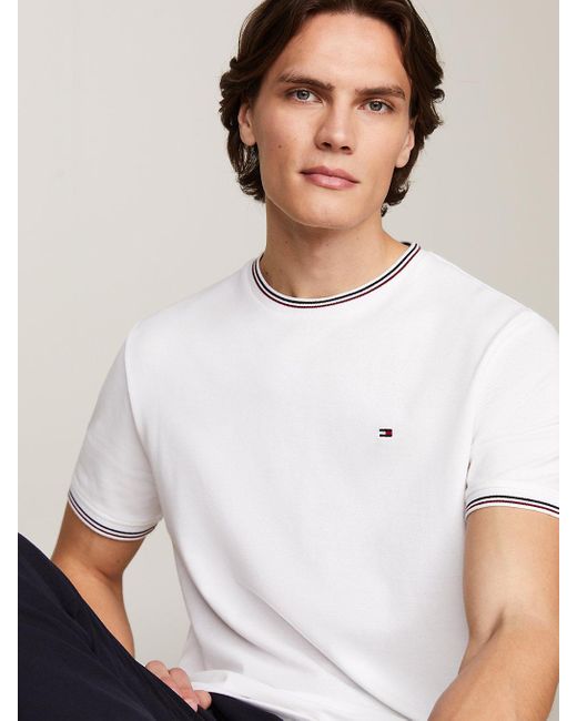 Tommy Hilfiger White Signature Tipped T-shirt for men