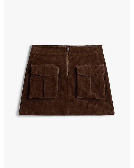 Tommy Hilfiger Corduroy Minirok Met Cargozakken in het Black
