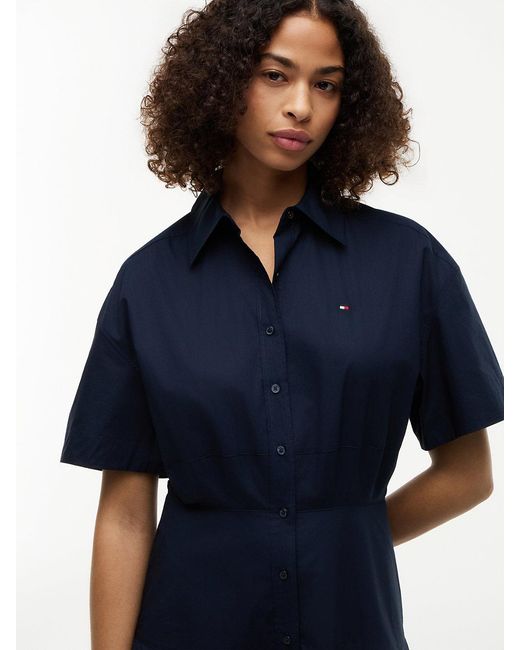 Chemisier Midi A Campana di Tommy Hilfiger in Blue