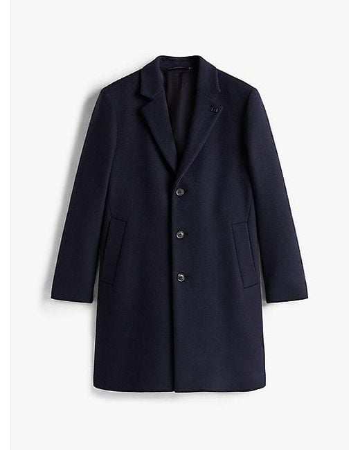 Tommy Hilfiger Smart Casual Single-Breasted Jas Van Wolmix in het Blue voor heren