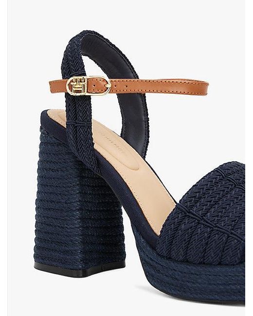 Tommy Hilfiger Sandaal Met Plateauzool En Blokhak in het Blue