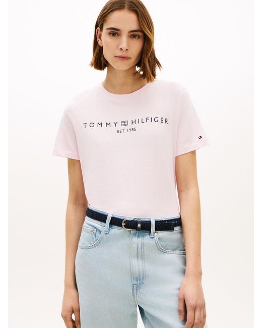 Tommy Hilfiger White Logo Crew Neck T-Shirt