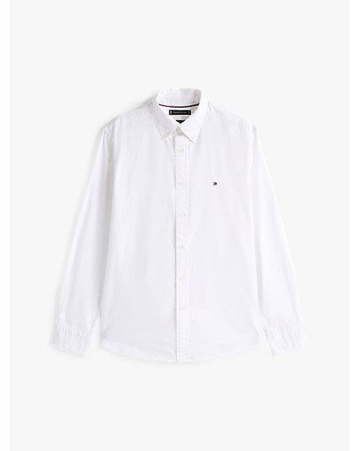 Tommy Hilfiger Th Flex Regular Fit Popelinehemd in White für Herren