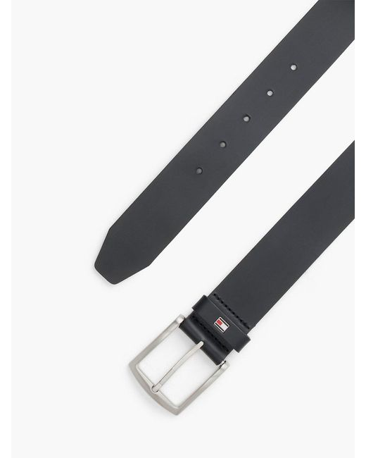 Tommy Hilfiger Blue Denton Flag Logo Leather Belt for men